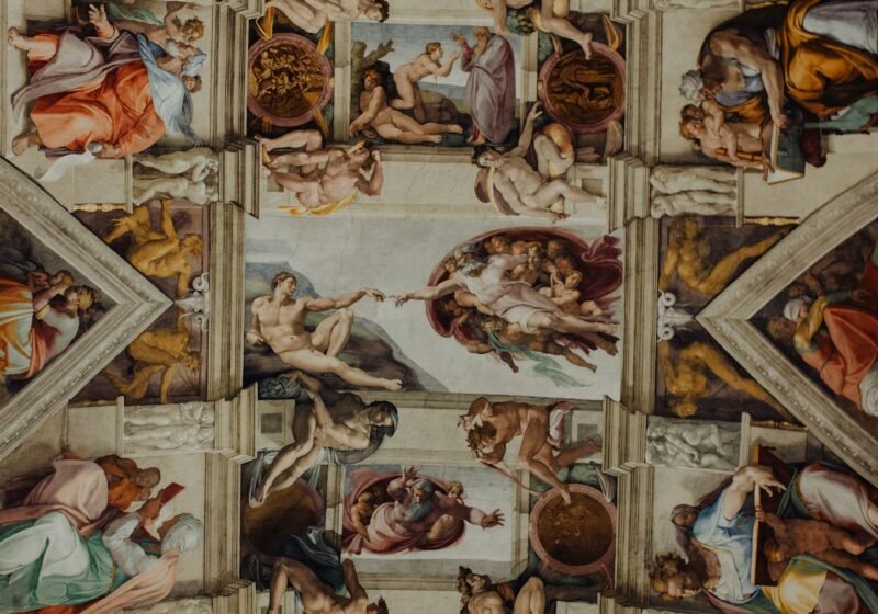 Michelangelo’s frescoed ceiling of the Sistine Chapel